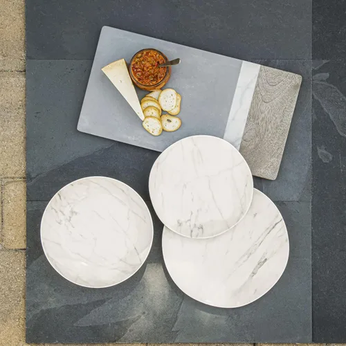 Miniatura 3 de TarHong Carrara - Cuenco de melamina de mármol, 12 pulgadas