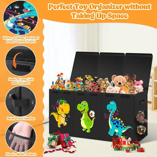 Miniatura 2 de Beadsky Caja de Juguetes Extra Grande, Cofre de Juguetes Plegable para Niños Pequeños Organizador de Almacenamiento para Niños, Cajas Contenedoras