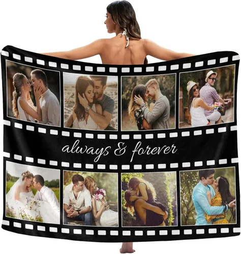 Miniatura 2 de Mantas personalizadas con fotos, regalos personalizados para parejas, manta con fotos personalizada, regalos para siempre y para siempre, regalo