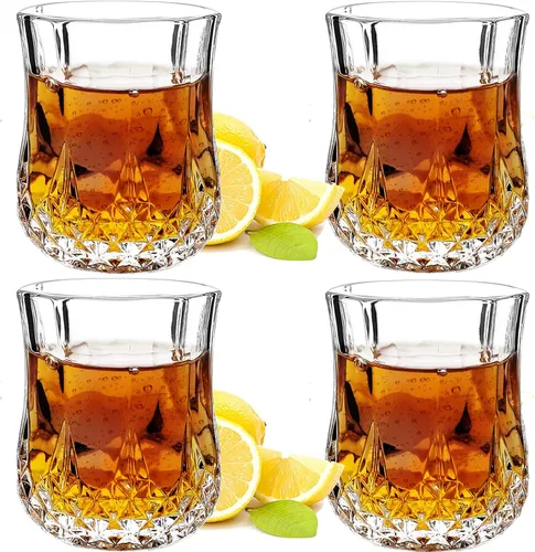 JAIEF 1.7 OZ Vasos de Chupito de Tequila, Vasos de Chupito de Base Pesada, Vasos de Cordial de Cristal (4)
