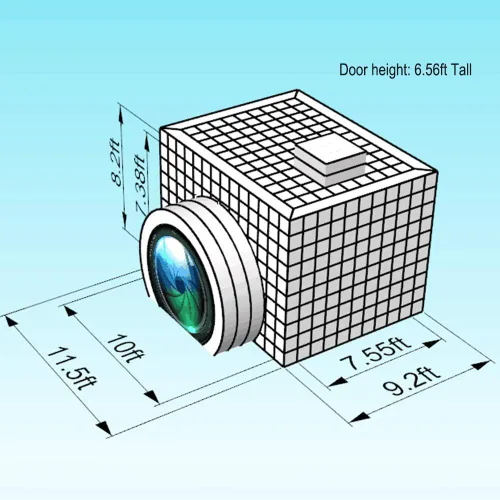 Miniatura 6 de SAYOK Cabina de fotos inflable con luces, tienda de campaña portátil en forma de cámara con forma de cubo con soplador, 11.5 x 9.2 x 8.2 pies