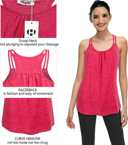 Miniatura 6 de Hibelle Camiseta sin mangas para mujer con cuello redondo y espalda cruzada