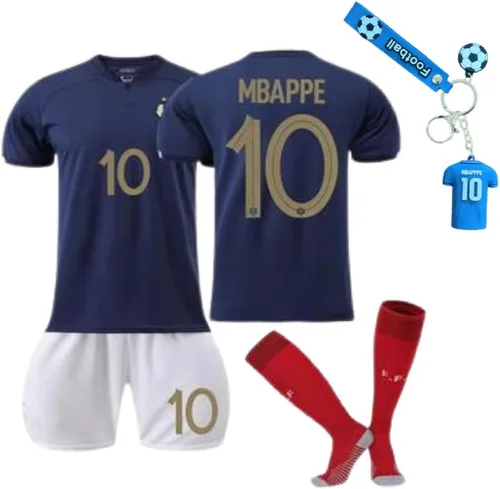 KickOffKits - Camiseta de fútbol de la Copa Mundial de Francia #7 MBAPPE para niños, camiseta de equipo deportivo, pantalones cortos, calcetines,