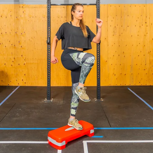 Miniatura 4 de PRISP Plataforma ajustable para ejercicios – 2 niveles (4''/6'') 26" Fitness Stepper para entrenamientos aeróbicos
