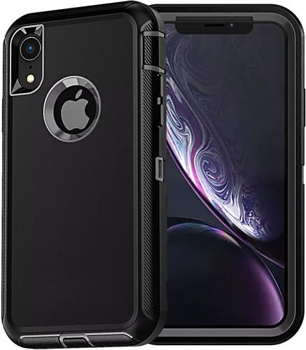 Miniatura 10 de YmhxcY Funda para iPhone XR, 3 capas de protección de cuerpo completo, a prueba de golpes, a prueba de caídas, resistente con clip para cinturón