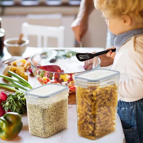 Miniatura 7 de Wildone Contenedores herméticos de almacenamiento de alimentos con tapas, juego de 14 recipientes de plástico para cocina, para organización y Gris