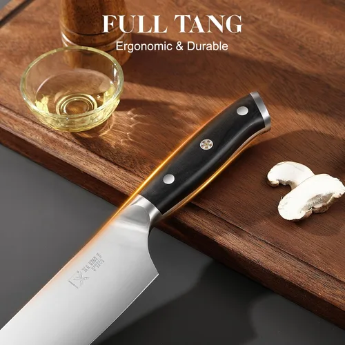 Miniatura 5 de Juego de cuchillos de chef, cuchillo de deshuesado y carnado, cuchillo de carnicero, cuchillo Nakiri de acero de alto carbono de Japón, juego