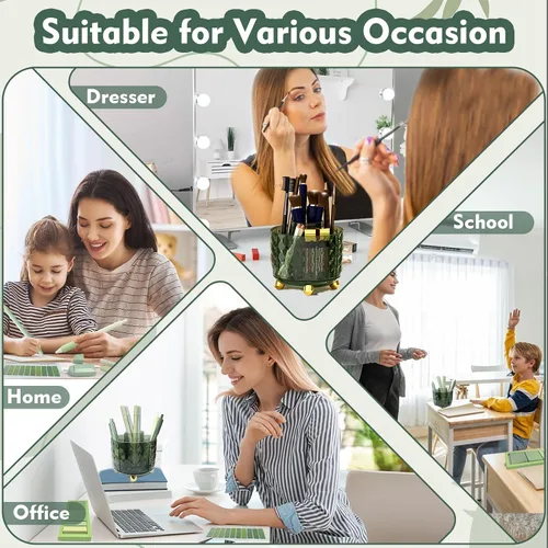 Miniatura 5 de sportsvoutdoors Accesorios de escritorio verde, suministros verde salvia, juego de papelería de oficina, soporte para lápices y bolígrafos verde