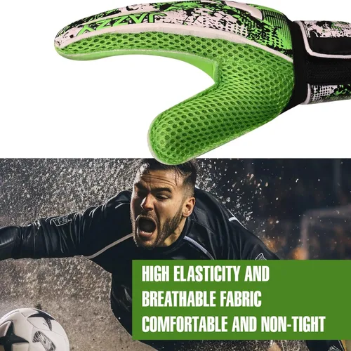 Miniatura 8 de Guantes de portero de fútbol, guantes de portero de dedo, guantes de fútbol de 0.157 in de látex de agarre fuerte, protección de la columna