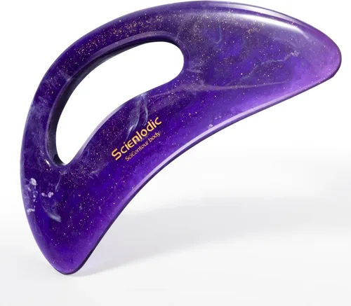 Miniatura 25 de Scienlodic Gua Sha - Herramienta de masaje con mango (resina), herramienta de raspado Guasha más grande para masaje de espalda, cuello, cara