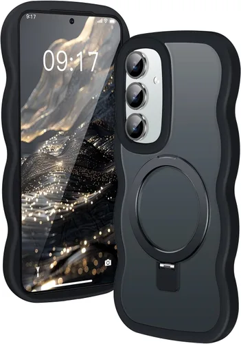 Miniatura 10 de [Soporte magnético y marco ondulado] Funda para Samsung Galaxy S24 Ultra [compatible con MagSafe] [protección militar contra caídas] no amarillenta