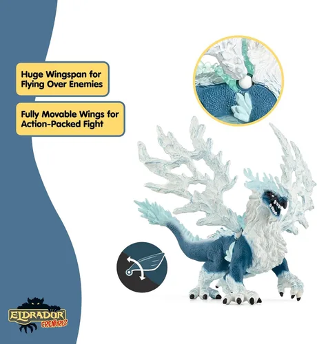 Miniatura 5 de Schleich Eldrador Creatures - Figura de acción de dragón de hielo de 20 cm con alas móviles para niños y niñas - Figuras de criaturas míticas