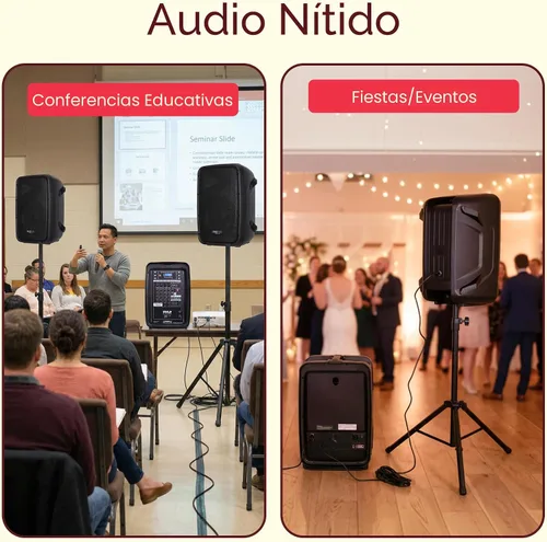 Miniatura 4 de Pyle - Paquete de bocina PA y mezclador DJ - Sistema de sonido inalámbrico Bluetooth portátil de 300 W con entradas USB SD XLR 1/4" RCA - Bocina
