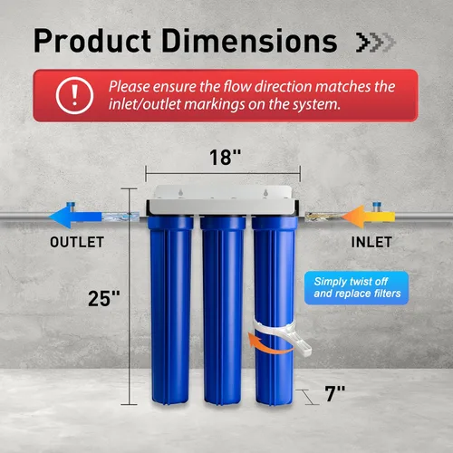 Miniatura 3 de iSpring Sistema de filtro de agua para toda la casa, altamente reduce hasta un 99% de cloro, sedimento, sabor, olor, sistema de filtración de agua