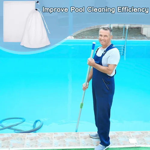 Miniatura 5 de Boao Paquete de 6 bolsas de malla fina para aspiradora de piscina, bolsa de malla fina de nailon de 9 x 13.8 pulgadas, bolsa de repuesto