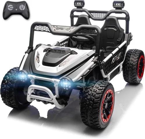 Miniatura 12 de Juguete XXL de 24 V, 7 Ah, 2 plazas, para niños grandes, con control remoto 4WD UTV para niños con asiento de 22 pulgadas, luces LED, reproductor