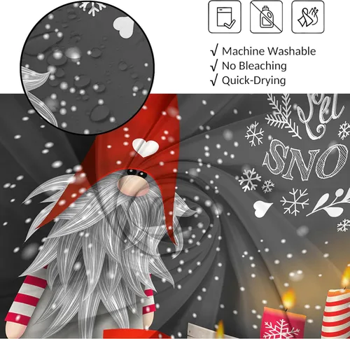 Miniatura 3 de Cortinas de ducha de gnomo para baño, bonita cortina de ducha de tela de gnomo de Navidad con ganchos incluidos, 66 x 72 pulgadas A1