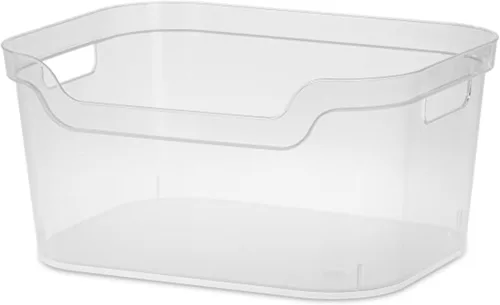 Miniatura 12 de Sterilite Contenedor de almacenamiento pulido con frente de pala abierta de 7 x 11 x 14.25 pulgadas con cómodas asas pasantes para organización