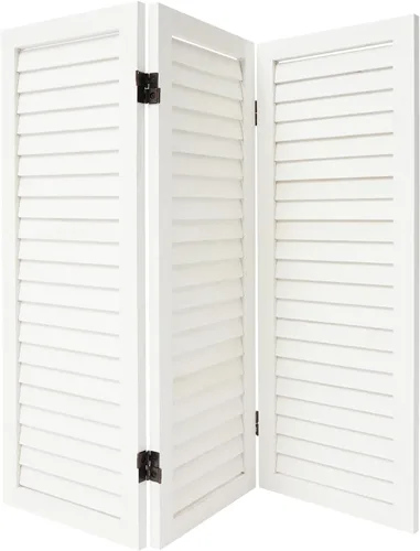 Separador de habitación de madera, 3 paneles, pantalla de privacidad plegable corta de 2.6 pies de alto, particiones de habitación independientes