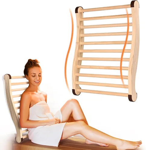 Miniatura 8 de Respaldo de sauna mejorado, accesorios de sauna, diseño en forma de S con silla de sauna con respaldo, con almohadillas antideslizantes, diseño