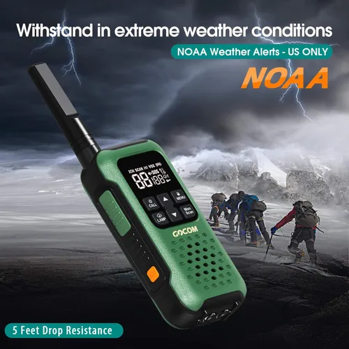 Miniatura 4 de GOCOM G9 Walkie Talkie impermeable para adultos de largo alcance, radio flotante portátil de dos vías, alerta meteorológica NOAA, SOS, linterna