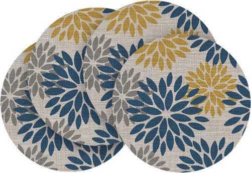 Miniatura 43 de Artoid Mode - Juego de 4 manteles individuales de vinilo con diseño floral, resistentes al calor, lavables, antideslizantes, de PVC, para decoración