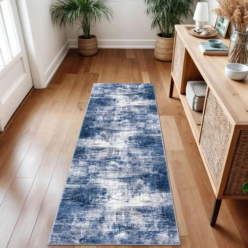 Miniatura 971 de IOHOUZE Alfombra abstracta lavable de 3 x 12 pies para pasillos, antideslizante para cocina, camino de entrada de lana sintética para interiores