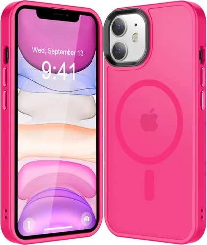 Miniatura 69 de Fuerte magnético para iPhone 11, compatible con Magsafe, [resistente a caídas de 13 pies] Funda trasera translúcida mate con sensación de piel