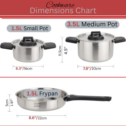 Miniatura 5 de Juego de utensilios de cocina de acero inoxidable para acampar, sartén con mango desmontable, ollas anidables para mochileros, campamento y cocina