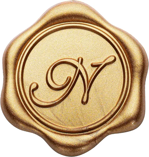 Miniatura 23 de Yoption - Pegatinas de sello de cera con letra inicial del alfabeto L, paquete de 100 unidades, autoadhesivas, estilo antiguo dorado, para sobres