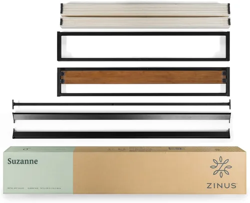 Miniatura 7 de Zinus Suzanne - Cama de plataforma de 6 pulgadas sin cabecero, Acero Madera Contrachapado, Marrón
