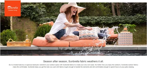 Miniatura 5 de Sunbrella - Cojín de tela para asientos profundos para patio, 44 x 22 pulgadas, con bisagras (asiento + respaldo) – Reemplazo de cojín para silla
