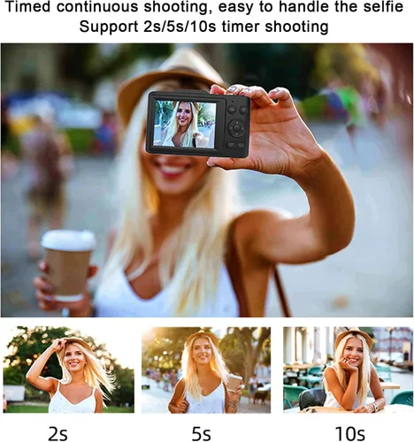 Miniatura 5 de Cámara digital 4K, cámara de video de bolsillo de 48MP con zoom digital de 16X y luz de flash, pantalla HD IPS de 2.8 pulgadas, cámara compacta