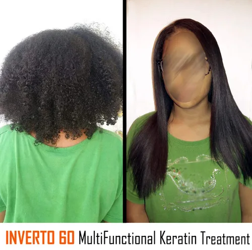 Miniatura 2 de INVERTO 60 Advanced Gel Complex Brazilian Keratin Hair Blowout Treatment Formaldehyde Free Straightening Smoothing and Repair Damaged Hair Keratin