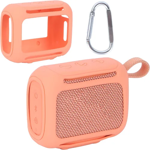 Miniatura 13 de Funda de silicona Lebakort compatible con altavoz portátil JBL GO 4 (Funda negra)