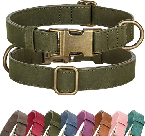 Miniatura 12 de Didog Collar de perro de cuero PU suave, elegante collar de perro de liberación rápida para perros grandes, fácil de limpiar, collar ajustable