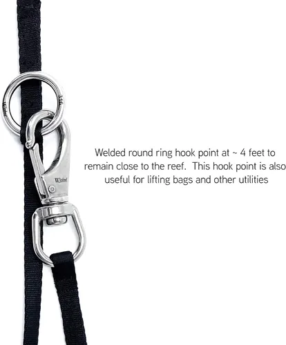 Miniatura 4 de WICKED Buceo 316 Gancho de arrecife multipunto de acero inoxidable 4-6 pies de longitud