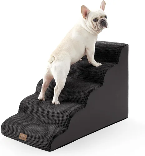 Miniatura 9 de COZY KISS Escaleras anchas para perros pequeños de 15.7 pulgadas de alto, escalón para mascotas para cachorros, gatos mayores, rampa curva