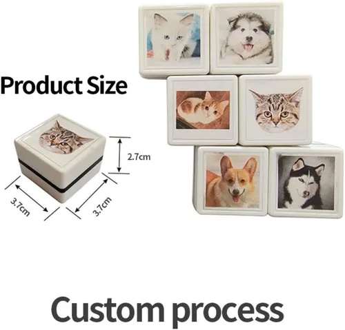 Miniatura 3 de Sellos personalizados para retratos de mascotas, sellos personalizados con nombre con foto, para gatos y perros, recuerdos, sellos personalizados