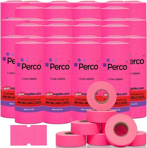 Miniatura 43 de Etiquetas azules Perco de 1 línea - 8 rollos, 1 funda, 8,000 etiquetas en blanco para pistolas de precio y fecha de 1 línea Perco - Fabricadas