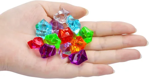 Miniatura 4 de 180-190 gemas falsas acrílicas multicolores, rocas de hielo trituradas, joyas de plástico para rellenos de jarrones, dispersión de mesa, relleno