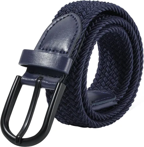 AWAYTR Cinturón trenzado elástico para niños, cinturón de béisbol de golf elástico con hebilla de pasador negro para niños y niñas de 4 a 12 años