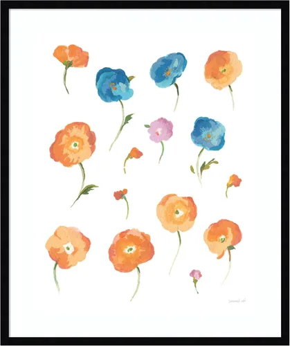 Miniatura 17 de Amanti Art Framed Wall Art Print 24x20 Retro Flowers II by Danhui Nai, Flowers Wall Art, Modern Contemporary Decor, Small Poster Painting Artwork