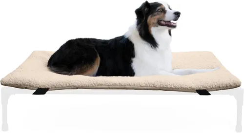 K&H Pet Products Almohadilla para cuna para perro (la cuna se vende por separado), cama cómoda con parte superior acolchada para camas elevadas