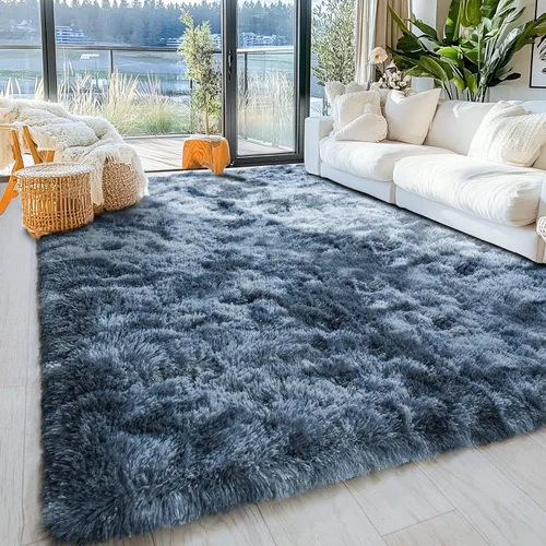 Miniatura 97 de Alfombras de área de 8x10 para sala de estar, alfombra shaggy grande ultra suave y esponjosa para dormitorio, alfombras de felpa mullida Blanco crema