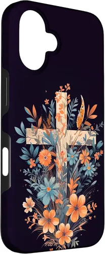 Miniatura 3 de Boho Floral Christian Cross Jesus God Wild Flower Women Case for iPhone 16