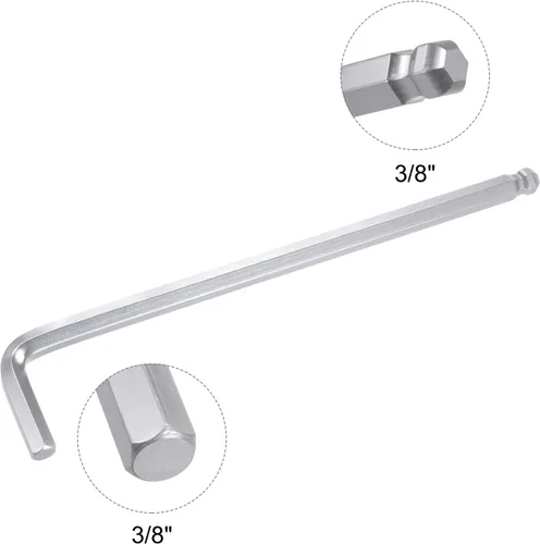 Miniatura 3 de uxcell Llave hexagonal de extremo de bola de 3/8", herramienta de reparación CR-V de brazo largo en forma de L, SAE 4 piezas