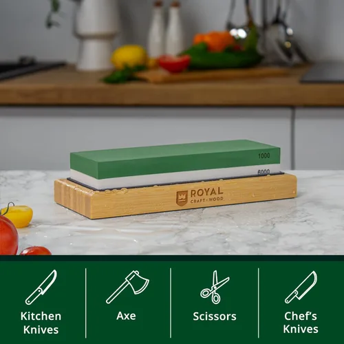 Miniatura 4 de Piedra de afilado universal para cuchillos con doble grano 1000/6000 para juego de cuchillos de cocina, cuchillo de chef y más - Kit de afilado