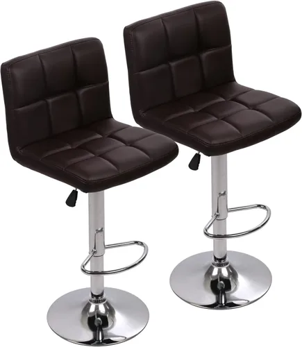 Juego de 2 taburetes de bar, taburete giratorio ajustable de piel sintética, silla de comedor giratoria hidráulica con reposabrazos, sillas modernas