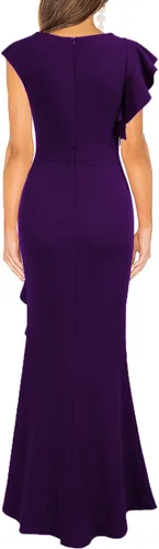 Miniatura 2 de WOOSEA - Vestido largo, ceñido, estilo sirena con apertura lateral, de noche, cóctel para mujer
